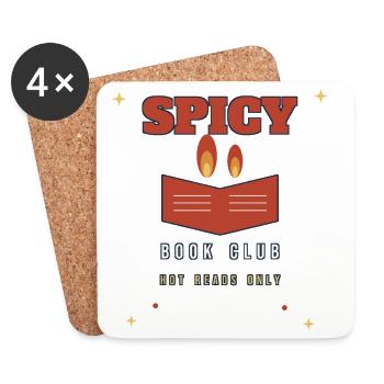Spicy Book Club: Nur heiße Lektüren - Untersetzer (4er-Set) - Weiß - Vorne