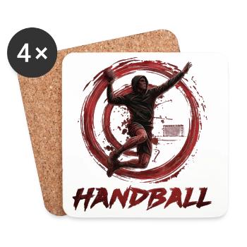 Handball - Untersetzer (4er-Set) - Weiß - Vorne
