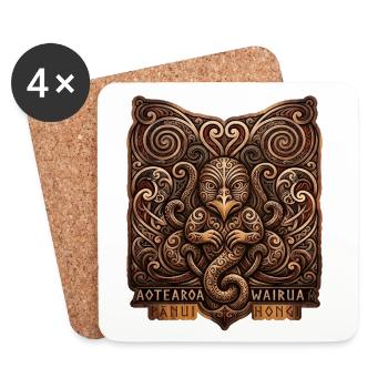 Maori Manaia spiritueller Beschützer Neuseeland - Untersetzer (4er-Set) - Weiß - Vorne