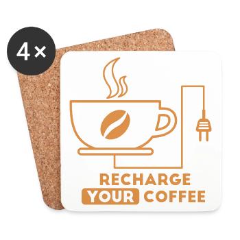 Recharge your coffee - Coasters (set of 4) - white - Front