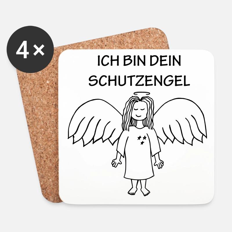 Schutzengel - Untersetzer (4er-Set) - Weiß