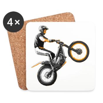 Motorcycle Trial - Motorcycle Trial - Coasters (set of 4) - white - Front