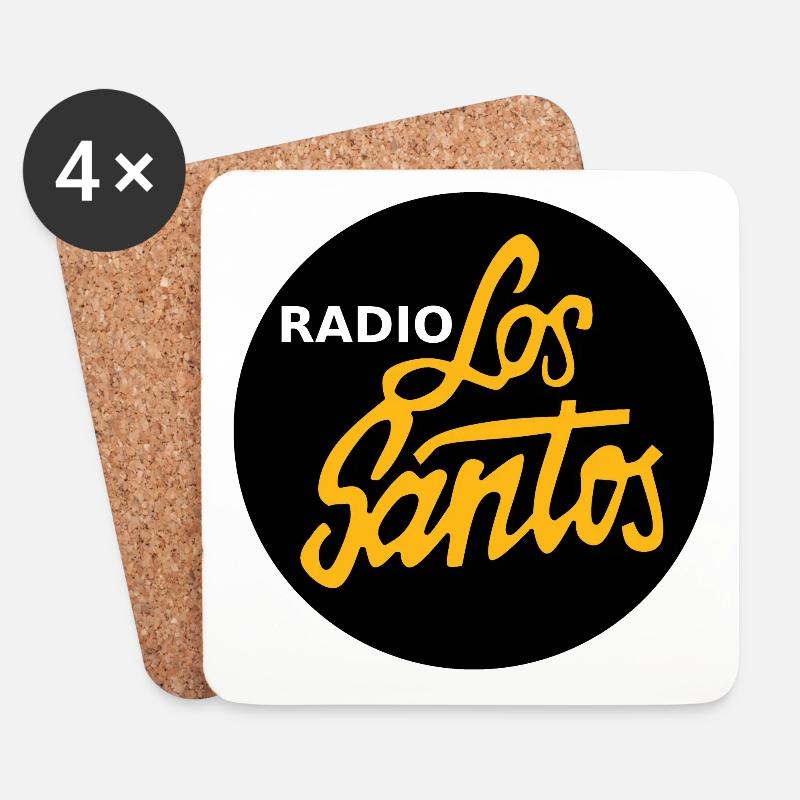 Radio Los Santos Schwarz - Untersetzer (4er-Set) - Weiß