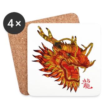 Chinese dragon - Coasters (set of 4) - white - Front