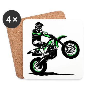 Supermoto - Supermotard - Coasters (set of 4) - white - Front