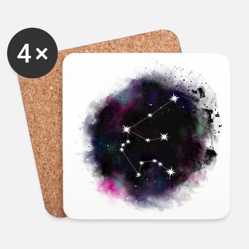 Aquarius/ Aquarius Zodiac in the Universe - Coasters (set of 4) - white