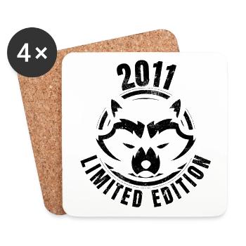 2011 Raccoon 10 year birthday raccoon teenager - Coasters (set of 4) - white - Front