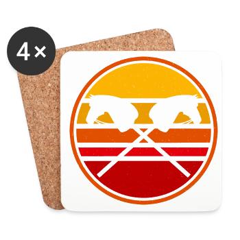 Hobby Horse Retro Grafik Steckenpferde Reiten Tren - Untersetzer (4er-Set) - Weiß - Vorne