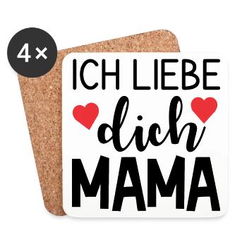 Ich liebe dich Mama - Untersetzer (4er-Set) - Weiß - Vorne