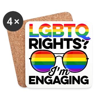 Lgbtq Rights I'm Engaging Lesbian Love Rainbow Gay - Untersetzer (4er-Set) - Weiß - Vorne