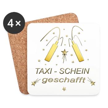 Taxischein Taxi Taxifahrer Taxilizenz - Untersetzer (4er-Set) - Weiß - Vorne