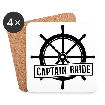 Captain Bride Sailboat Sailing Sailing Boat Skippe - Untersetzer (4er-Set) - Weiß - Vorne