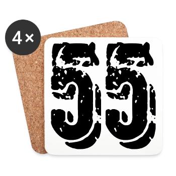 55 number jersey - Coasters (set of 4) - white - Front