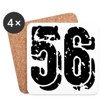 56 Number jersey - Coasters (set of 4) - white - Front