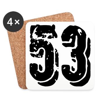 Maillot à 53 numéros - Dessous de verre (lot de 4) - blanc - Devant