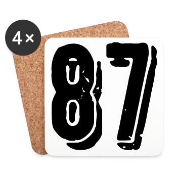 87 Number jersey - Coasters (set of 4) - white - Front