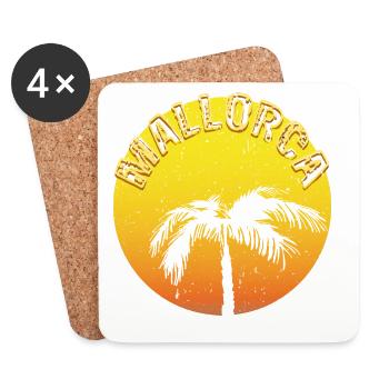 MALLORCA claim round - Coasters (set of 4) - white - Front