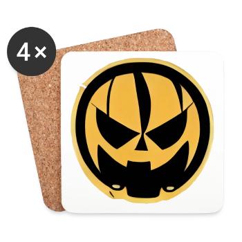 Spooky Pumpkin Halloween Icon - Coasters (set of 4) - white - Front