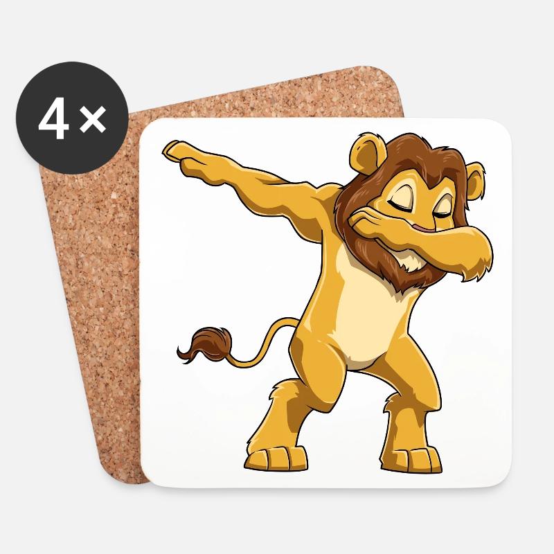 Dabbing Löwe Dab Tanzen Tanz - Untersetzer (4er-Set) - Weiß