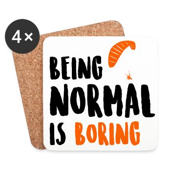 Being Normal Is Boring Parachute Paraglider Skydiv - Untersetzer (4er-Set) - Weiß - Vorne