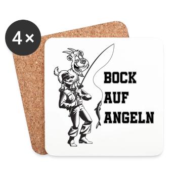 Bock auf Angeln? Fischen Angler Fischer Forellen - Untersetzer (4er-Set) - Weiß - Vorne