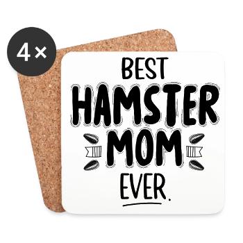 Best Hamster Mom Ever Hamster Lover Pet Owner Dwar - Untersetzer (4er-Set) - Weiß - Vorne