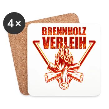 Brennholz Verleih Feuer Lava - Untersetzer (4er-Set) - Weiß - Vorne