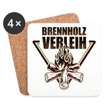 Brennholz Verleih Feuer Code - Untersetzer (4er-Set) - Weiß - Vorne