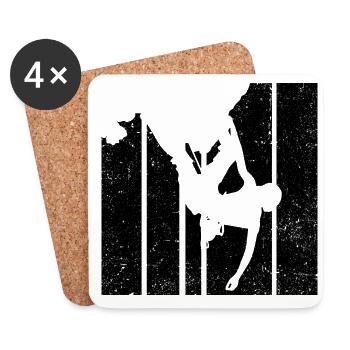 Retro Graphic Climbing Bouldering Rock Climber Mou - Untersetzer (4er-Set) - Weiß - Vorne