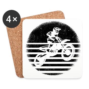 Retro Graphic Dirt Biker Motorcycle Enduro Motocro - Untersetzer (4er-Set) - Weiß - Vorne