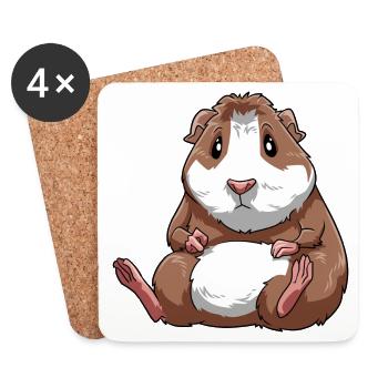Meerschweinchen für eine Meerschweinchen - Untersetzer (4er-Set) - Weiß - Vorne
