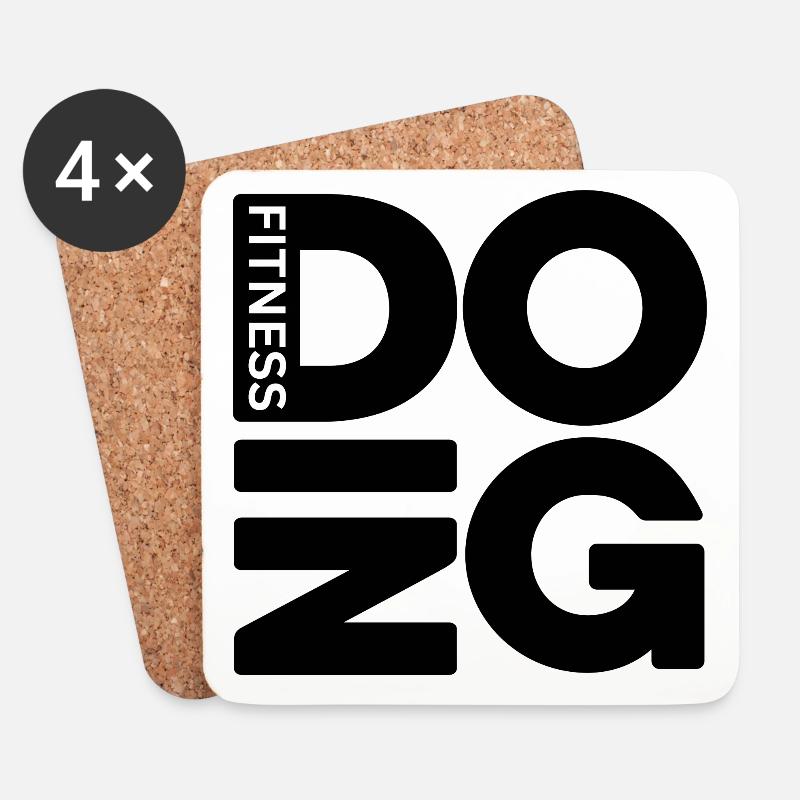 DOING Fitness - Untersetzer (4er-Set) - Weiß