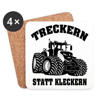 Traktor - Schlepper - Landwirt - Bauer - Untersetzer (4er-Set) - Weiß - Vorne