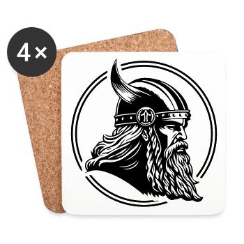 Wikinger Odin Viking Helm Symbol - Untersetzer (4er-Set) - Weiß - Vorne