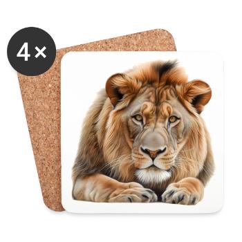 Lion - Coasters (set of 4) - white - Front