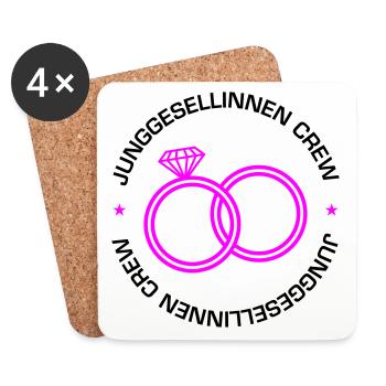 Junggesellinnenabschied Jga Crew - Untersetzer (4er-Set) - Weiß - Vorne