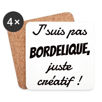Cadeau mec bordélique créatif - Dessous de verre (lot de 4) - blanc - Devant