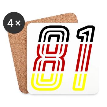 81 Number Symbol Germany - Coasters (set of 4) - white - Front