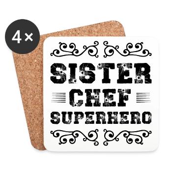 Sister Superhero - Coasters (set of 4) - white - Front