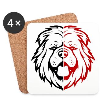 Chow Chow Hund Kopf - Untersetzer (4er-Set) - Weiß - Vorne