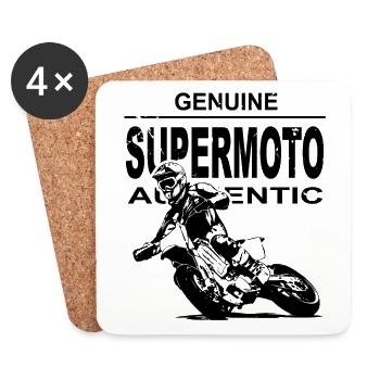 Supermoto - Supermotard - Dessous de verre (lot de 4) - blanc - Devant
