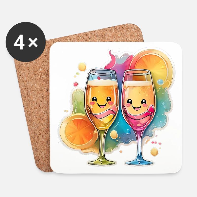 Fashion & more "Get the party started" 🤩 - Untersetzer (4er-Set) - Weiß