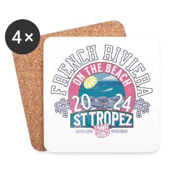 St Tropez French Riviera Travel the world - Dessous de verre (lot de 4) - blanc - Devant