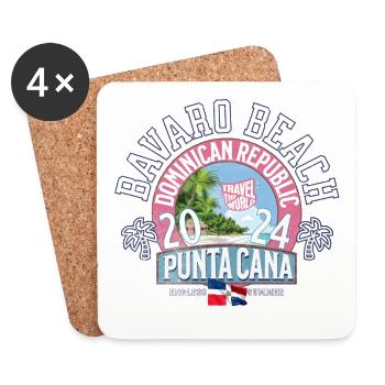 Bavaro beach Punta Cana travel the world - Coasters (set of 4) - white - Front