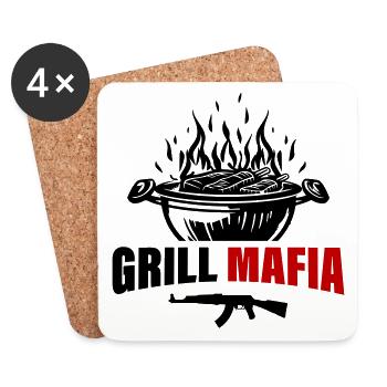 Grillades Mafia - Dessous de verre (lot de 4) - blanc - Devant
