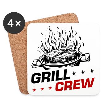 Grill Crew Grillen - Untersetzer (4er-Set) - Weiß - Vorne