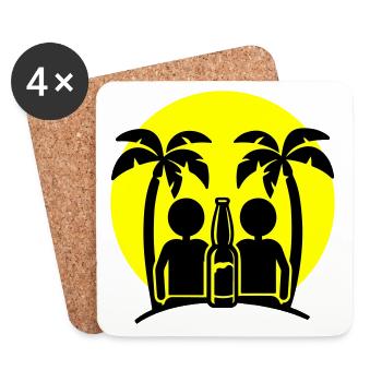 Insel Strand Party Drinking - Untersetzer (4er-Set) - Weiß - Vorne