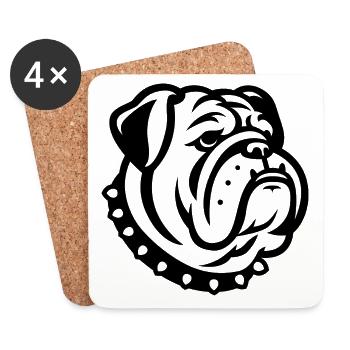 Bouledogue - Dessous de verre (lot de 4) - blanc - Devant