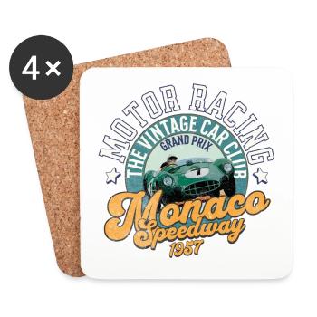 Monaco vintage speedway car club - Coasters (set of 4) - white - Front