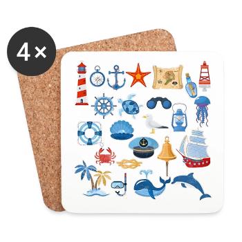 Nautical spirit for summer time - Dessous de verre (lot de 4) - blanc - Devant
